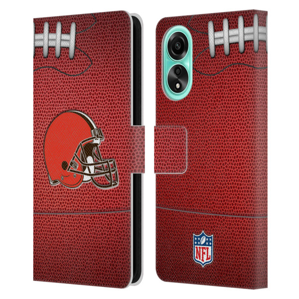 NFL Cleveland Browns Graphics Football Leather Book Wallet Case Cover For OPPO A78 5G