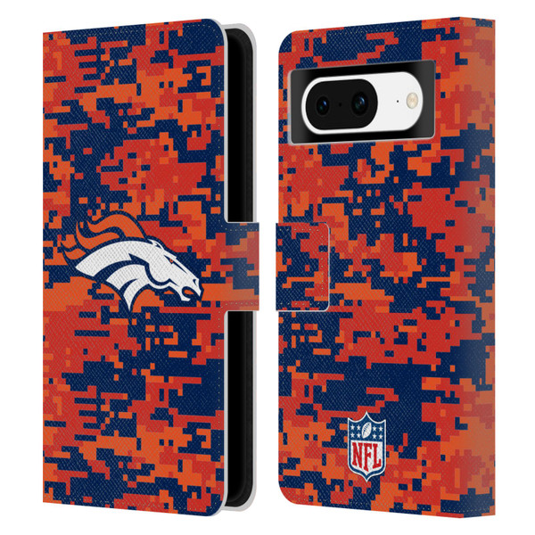 NFL Denver Broncos Graphics Digital Camouflage Leather Book Wallet Case Cover For Google Pixel 8