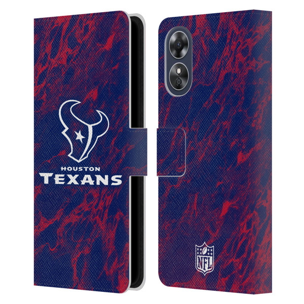 NFL Houston Texans Graphics Coloured Marble Leather Book Wallet Case Cover For OPPO A17