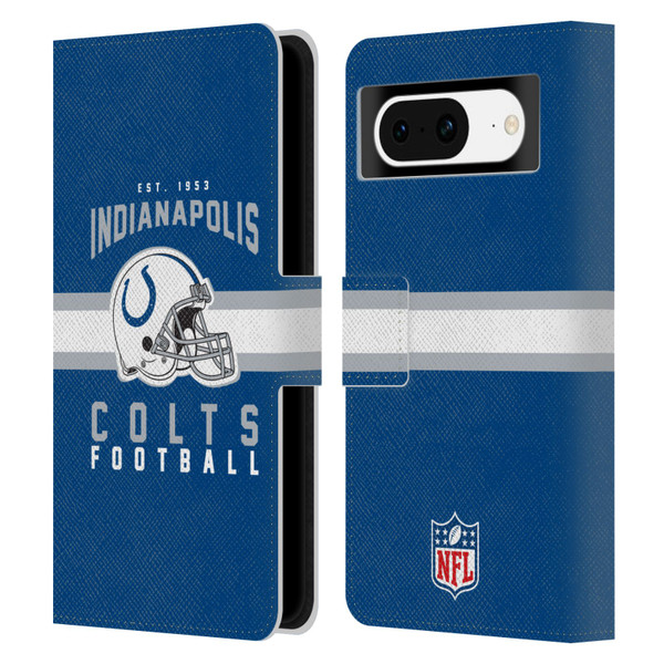 NFL Indianapolis Colts Graphics Helmet Typography Leather Book Wallet Case Cover For Google Pixel 8