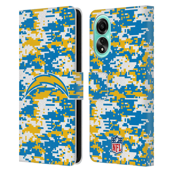NFL Los Angeles Chargers Graphics Digital Camouflage Leather Book Wallet Case Cover For OPPO A78 5G