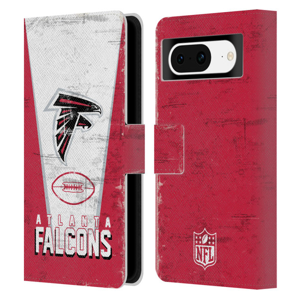 NFL Atlanta Falcons Logo Art Banner Leather Book Wallet Case Cover For Google Pixel 8