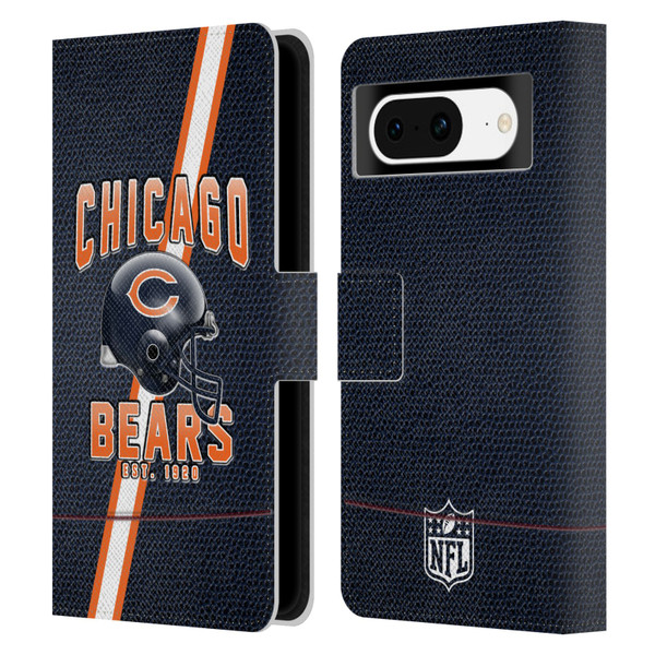 NFL Chicago Bears Logo Art Football Stripes Leather Book Wallet Case Cover For Google Pixel 8