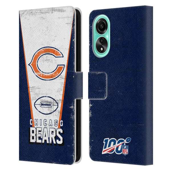 NFL Chicago Bears Logo Art Banner Leather Book Wallet Case Cover For OPPO A78 5G