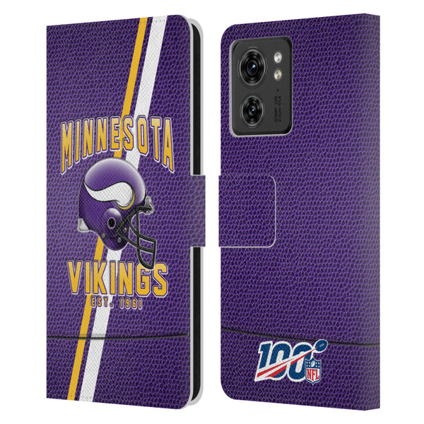 NFL Minnesota Vikings Logo Art Football Stripes Leather Book Wallet Case Cover For Motorola Moto Edge 40