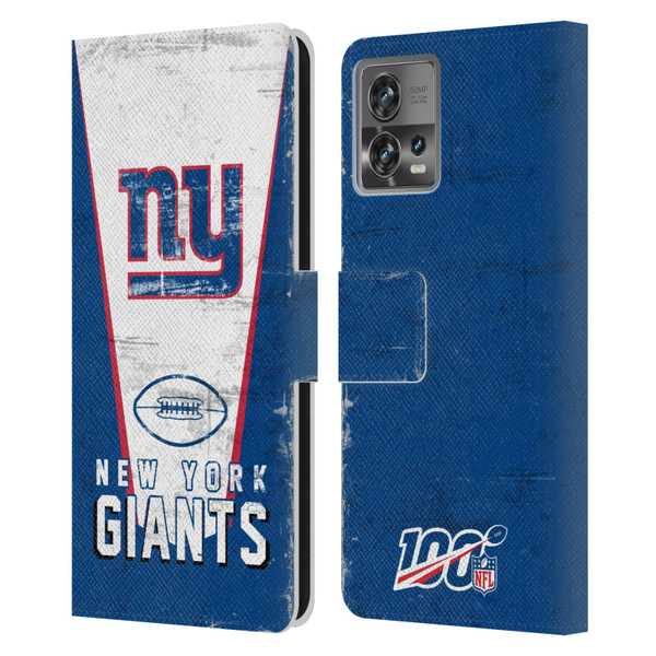 NFL New York Giants Logo Art Banner Leather Book Wallet Case Cover For Motorola Moto Edge 30 Fusion