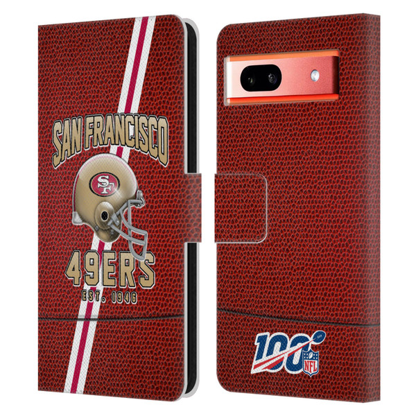 NFL San Francisco 49ers Logo Art Football Stripes Leather Book Wallet Case Cover For Google Pixel 7a