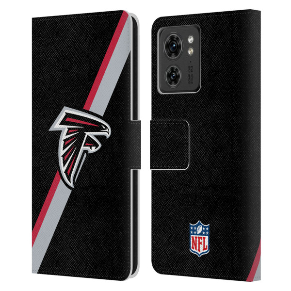 NFL Atlanta Falcons Logo Stripes Leather Book Wallet Case Cover For Motorola Moto Edge 40
