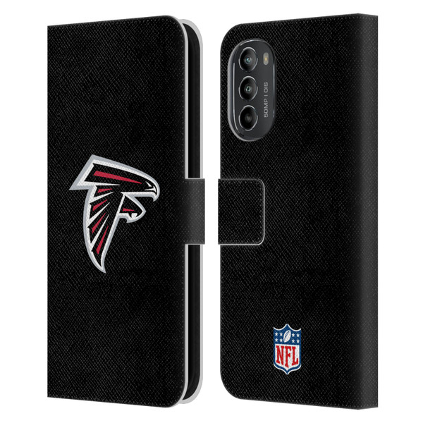 NFL Atlanta Falcons Logo Plain Leather Book Wallet Case Cover For Motorola Moto G82 5G