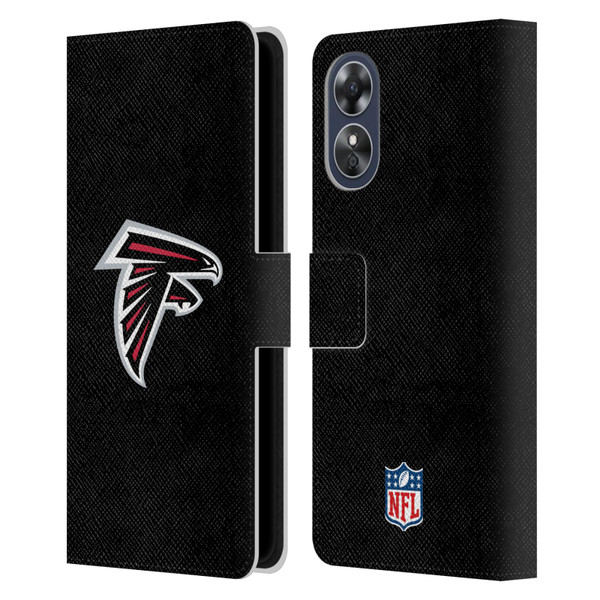 NFL Atlanta Falcons Logo Plain Leather Book Wallet Case Cover For OPPO A17