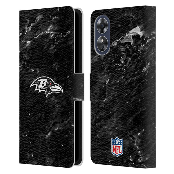 NFL Baltimore Ravens Artwork Marble Leather Book Wallet Case Cover For OPPO A17