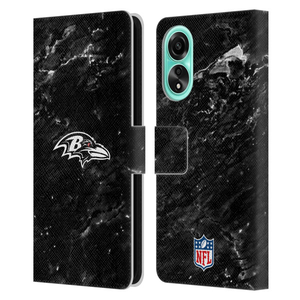 NFL Baltimore Ravens Artwork Marble Leather Book Wallet Case Cover For OPPO A78 4G