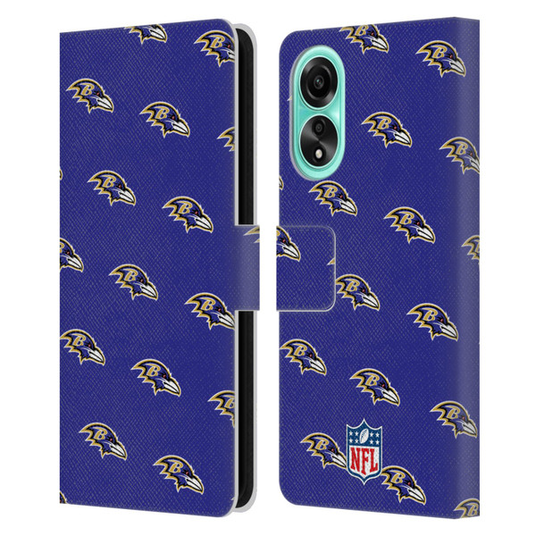 NFL Baltimore Ravens Artwork Patterns Leather Book Wallet Case Cover For OPPO A78 5G