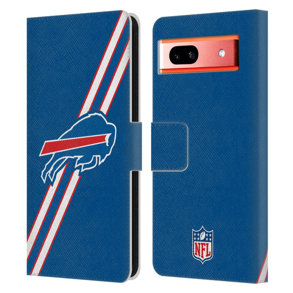 NFL Buffalo Bills Logo Stripes Leather Book Wallet Case Cover For Google Pixel 7a