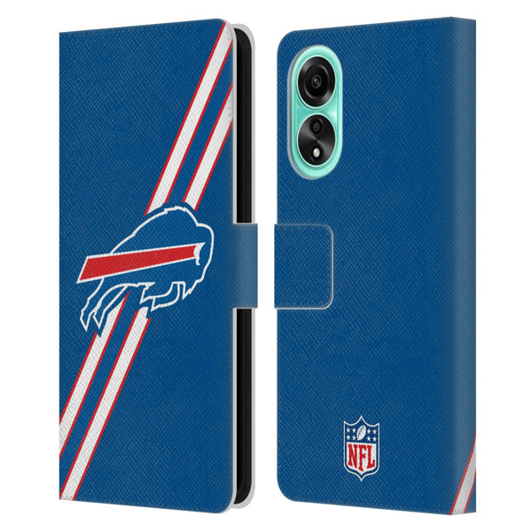 NFL Buffalo Bills Logo Stripes Leather Book Wallet Case Cover For OPPO A78 5G
