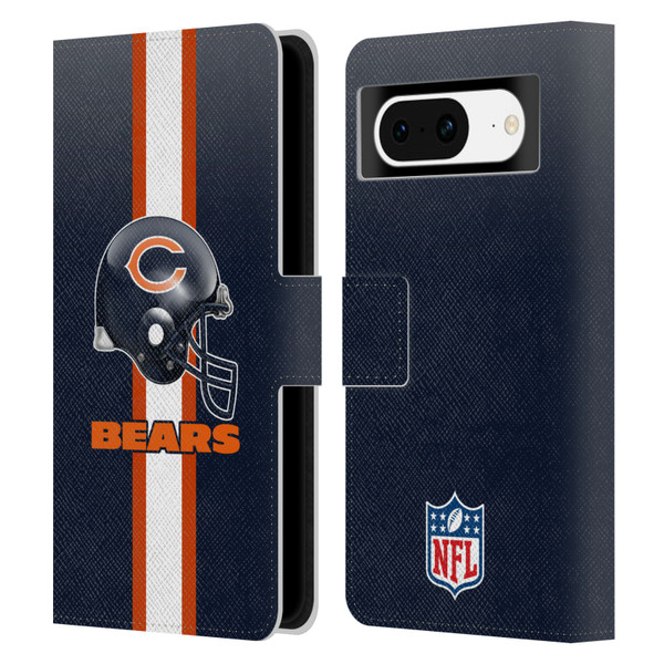 NFL Chicago Bears Logo Helmet Leather Book Wallet Case Cover For Google Pixel 8
