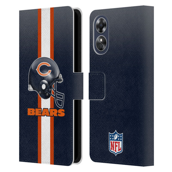 NFL Chicago Bears Logo Helmet Leather Book Wallet Case Cover For OPPO A17