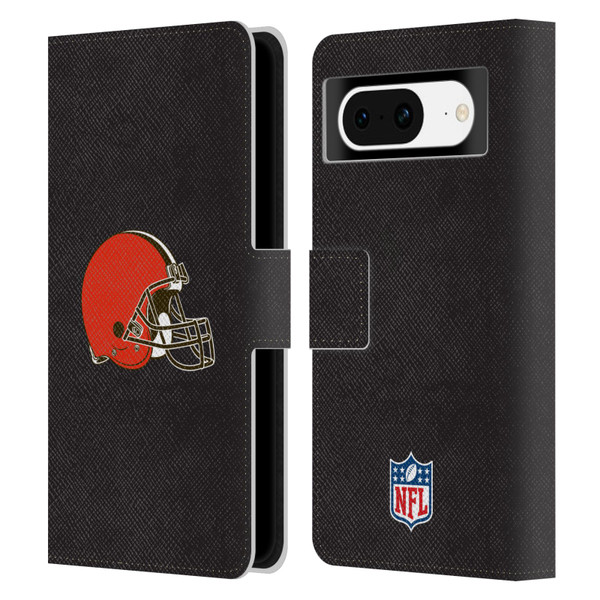 NFL Cleveland Browns Logo Plain Leather Book Wallet Case Cover For Google Pixel 8