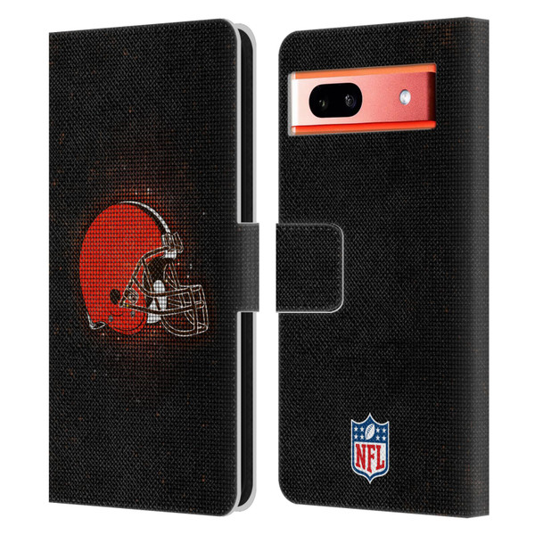NFL Cleveland Browns Artwork LED Leather Book Wallet Case Cover For Google Pixel 7a