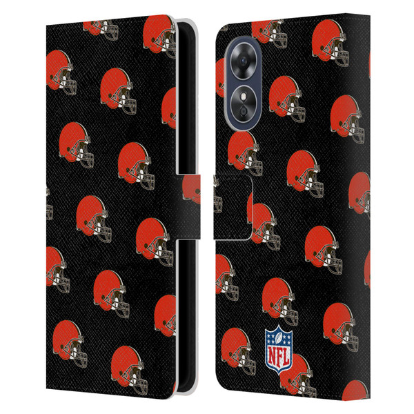 NFL Cleveland Browns Artwork Patterns Leather Book Wallet Case Cover For OPPO A17