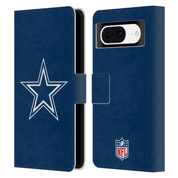 NFL Dallas Cowboys Logo Plain Leather Book Wallet Case Cover For Google Pixel 8
