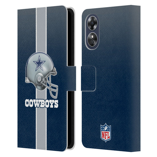 NFL Dallas Cowboys Logo Helmet Leather Book Wallet Case Cover For OPPO A17