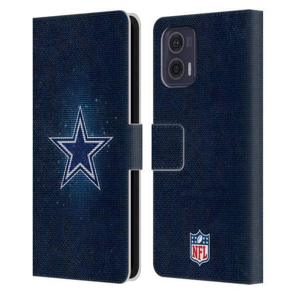 NFL Dallas Cowboys Artwork LED Leather Book Wallet Case Cover For Motorola Moto G73 5G