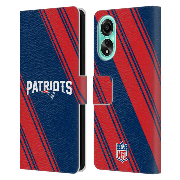 NFL New England Patriots Artwork Stripes Leather Book Wallet Case Cover For OPPO A78 5G