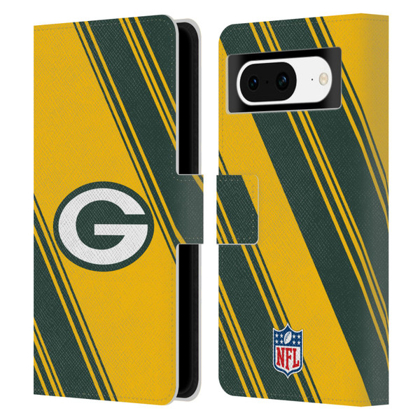 NFL Green Bay Packers Artwork Stripes Leather Book Wallet Case Cover For Google Pixel 8