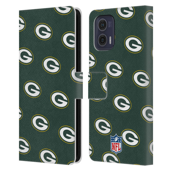 NFL Green Bay Packers Artwork Patterns Leather Book Wallet Case Cover For Motorola Moto G73 5G