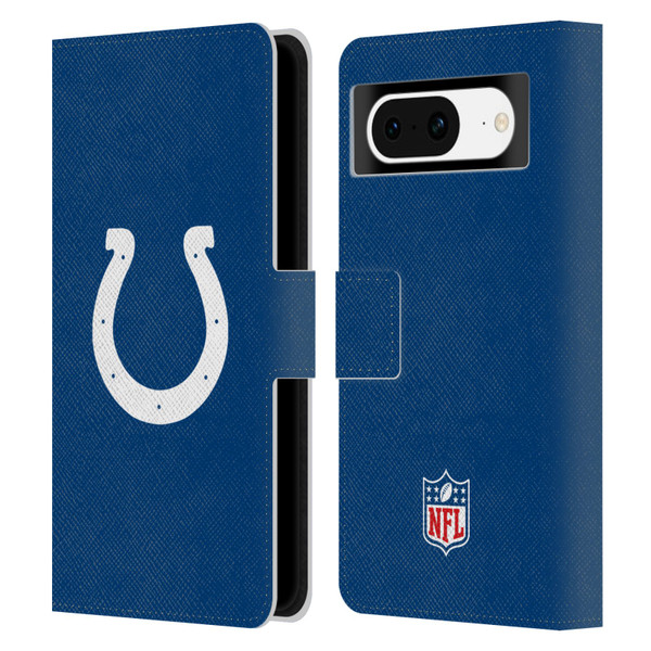 NFL Indianapolis Colts Logo Plain Leather Book Wallet Case Cover For Google Pixel 8