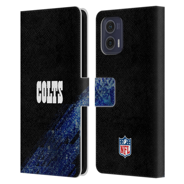 NFL Indianapolis Colts Logo Blur Leather Book Wallet Case Cover For Motorola Moto G73 5G
