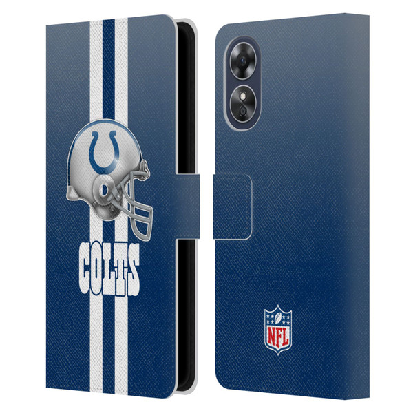 NFL Indianapolis Colts Logo Helmet Leather Book Wallet Case Cover For OPPO A17