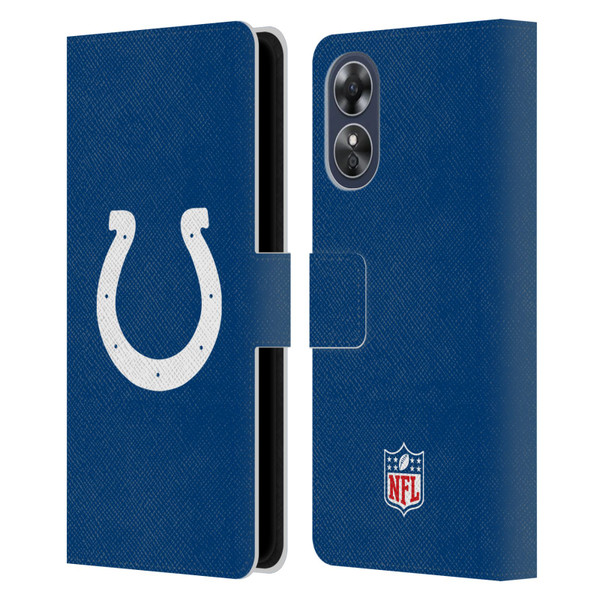 NFL Indianapolis Colts Logo Plain Leather Book Wallet Case Cover For OPPO A17
