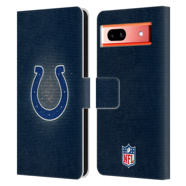 NFL Indianapolis Colts Artwork LED Leather Book Wallet Case Cover For Google Pixel 7a