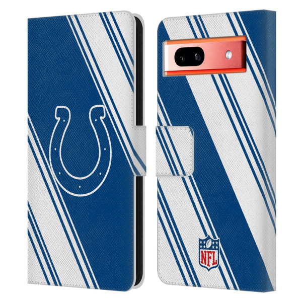 NFL Indianapolis Colts Artwork Stripes Leather Book Wallet Case Cover For Google Pixel 7a