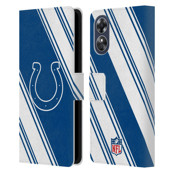 NFL Indianapolis Colts Artwork Stripes Leather Book Wallet Case Cover For OPPO A17
