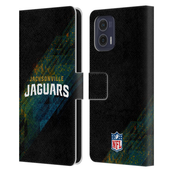 NFL Jacksonville Jaguars Logo Blur Leather Book Wallet Case Cover For Motorola Moto G73 5G