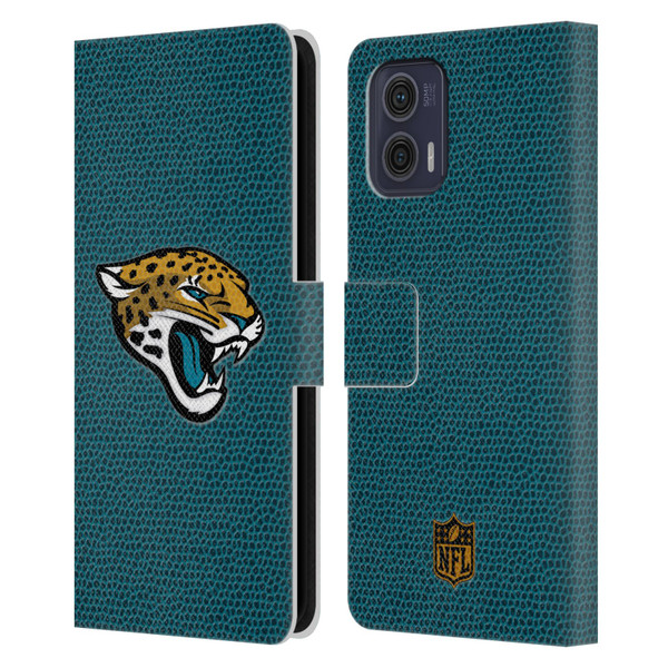 NFL Jacksonville Jaguars Logo Football Leather Book Wallet Case Cover For Motorola Moto G73 5G