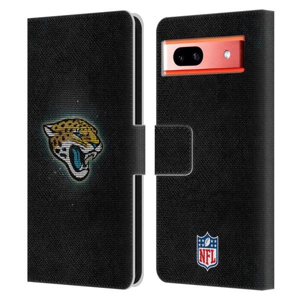 NFL Jacksonville Jaguars Artwork LED Leather Book Wallet Case Cover For Google Pixel 7a