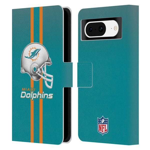 NFL Miami Dolphins Logo Helmet Leather Book Wallet Case Cover For Google Pixel 8