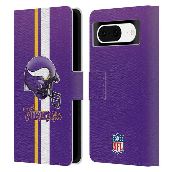 NFL Minnesota Vikings Logo Helmet Leather Book Wallet Case Cover For Google Pixel 8