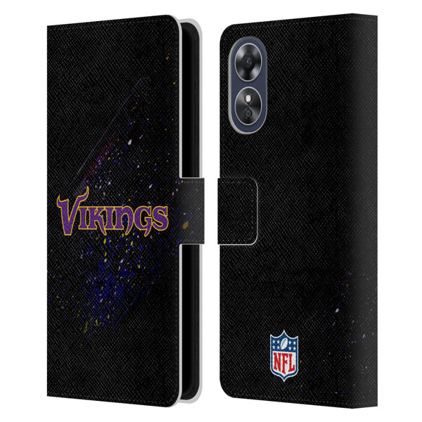 NFL Minnesota Vikings Logo Blur Leather Book Wallet Case Cover For OPPO A17