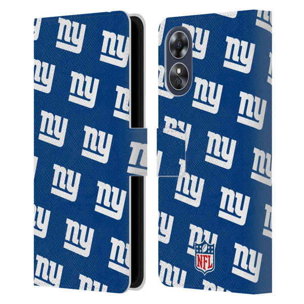 NFL New York Giants Artwork Patterns Leather Book Wallet Case Cover For OPPO A17