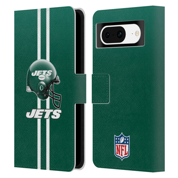 NFL New York Jets Logo Helmet Leather Book Wallet Case Cover For Google Pixel 8