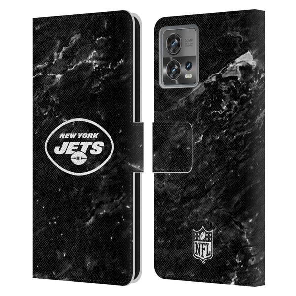NFL New York Jets Artwork Marble Leather Book Wallet Case Cover For Motorola Moto Edge 30 Fusion