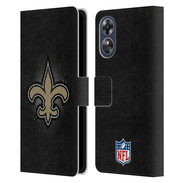 NFL New Orleans Saints Artwork LED Leather Book Wallet Case Cover For OPPO A17