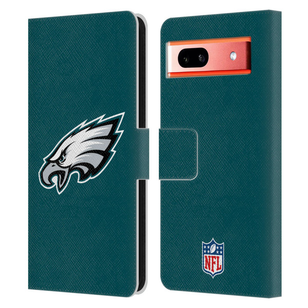 NFL Philadelphia Eagles Logo Plain Leather Book Wallet Case Cover For Google Pixel 7a