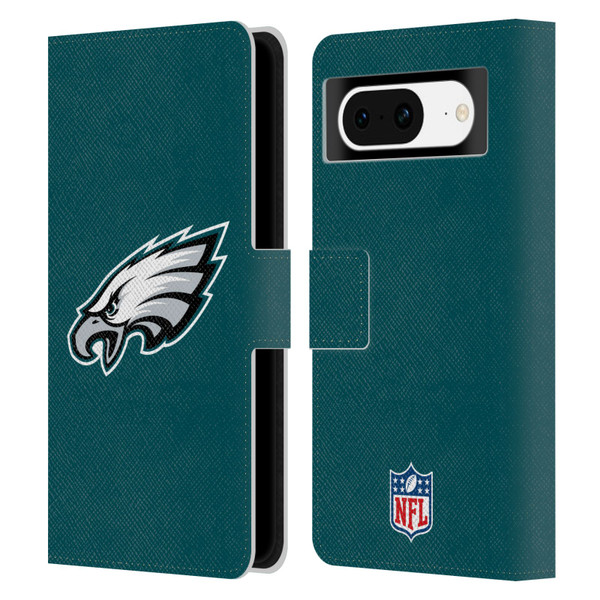 NFL Philadelphia Eagles Logo Plain Leather Book Wallet Case Cover For Google Pixel 8