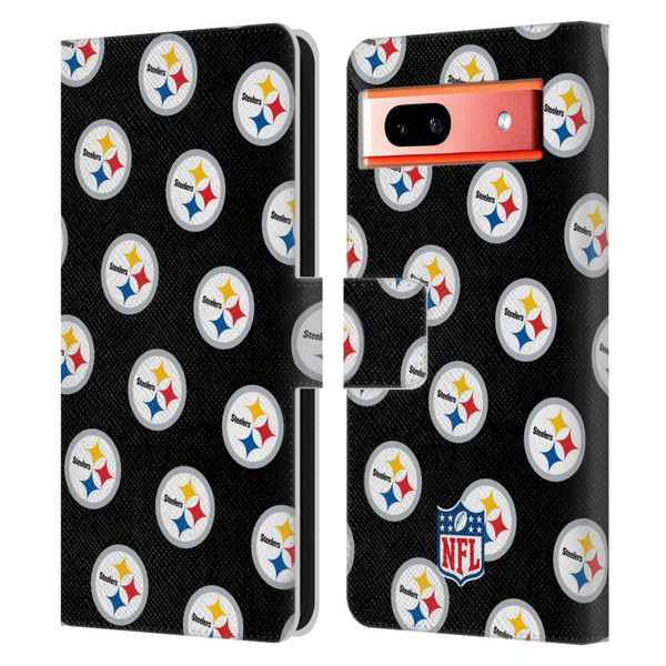 NFL Pittsburgh Steelers Artwork Patterns Leather Book Wallet Case Cover For Google Pixel 7a